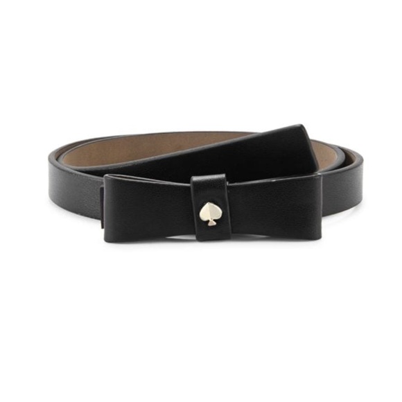 KATE SPADE black leather bow belt - Picture 1 of 10